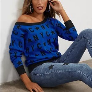 NYC Graphic Slouchy Sweater